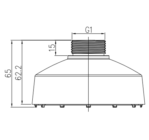 Dimensão do adaptador de montagem de suporte SN-CBK202 com domo fixo