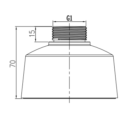Dimensão do adaptador de montagem de suporte SN-CBK205 com globo ocular fixo