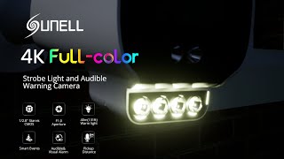 Sunell 4k Full Color Strobe Ligth e câmera de aviso audível