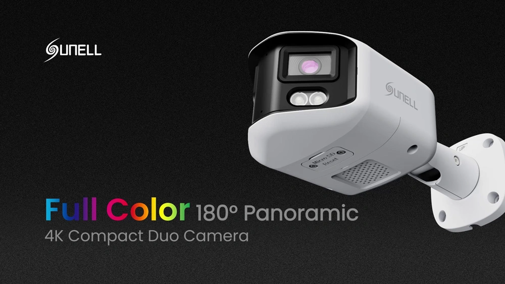 Sunell Full Color 180° Câmera Panorâmica 4K Compact Duo